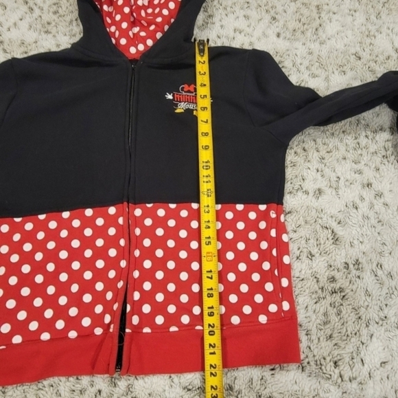 Disney Sz XL I Am Minnie Mouse Kids ZIP Up Hoodie W/Mouse Ears & Bow Sweatshirt - Picture 5 of 11